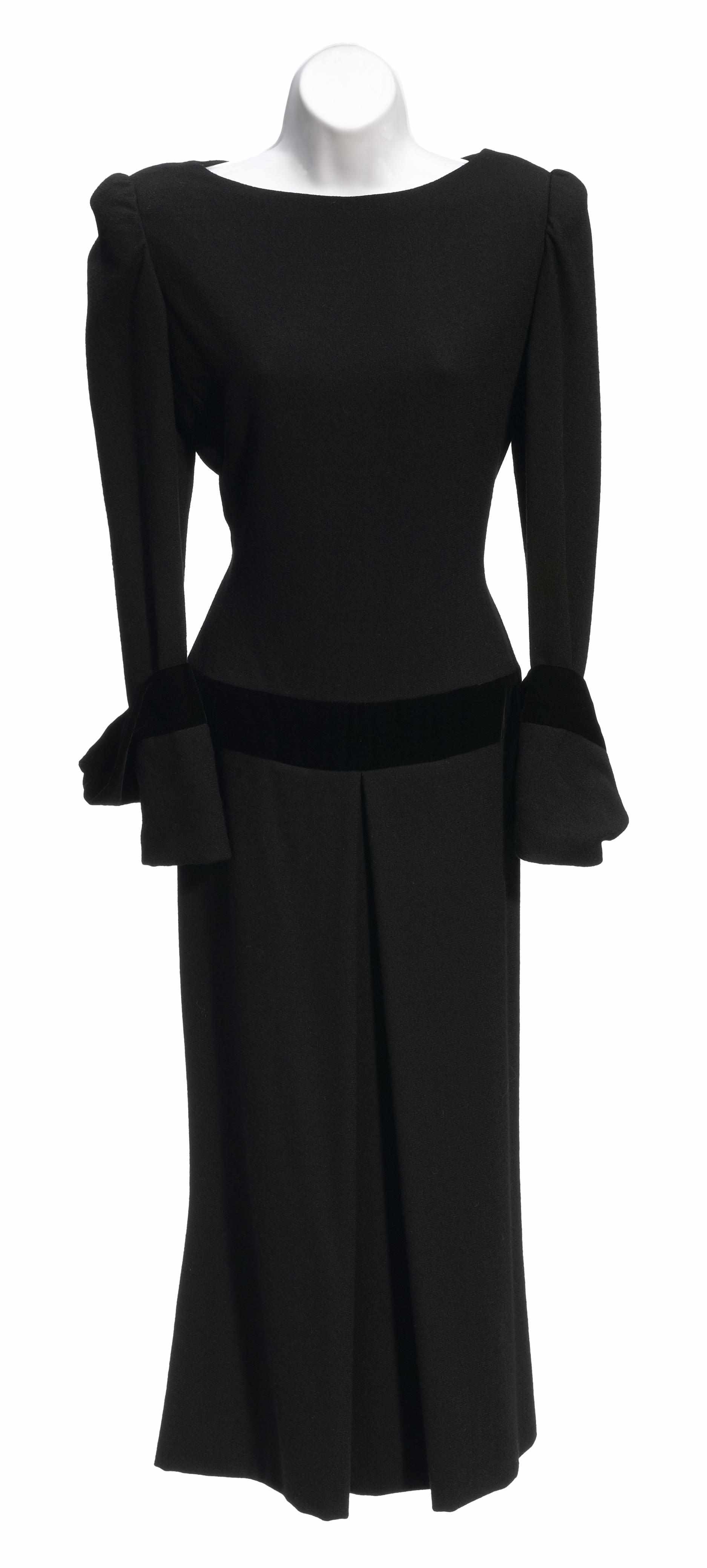 Appraisal: A Carolina Herrera black wool and velvet dress size together