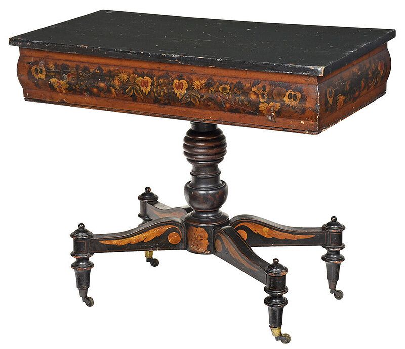 Appraisal: Baltimore Classical Paint Decorated Center Table possibly shop of Hugh