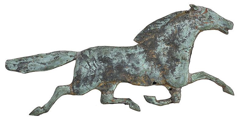 Appraisal: American Running Horse Copper Weathervane late th th century molded