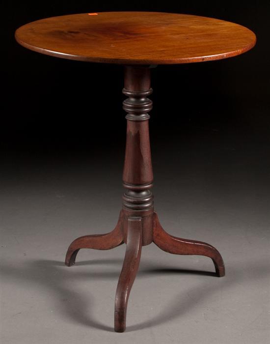 Appraisal: Federal style carved and turned walnut tilt-top tea table late