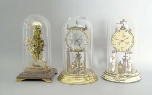 Appraisal: Three German anniversary clocks h