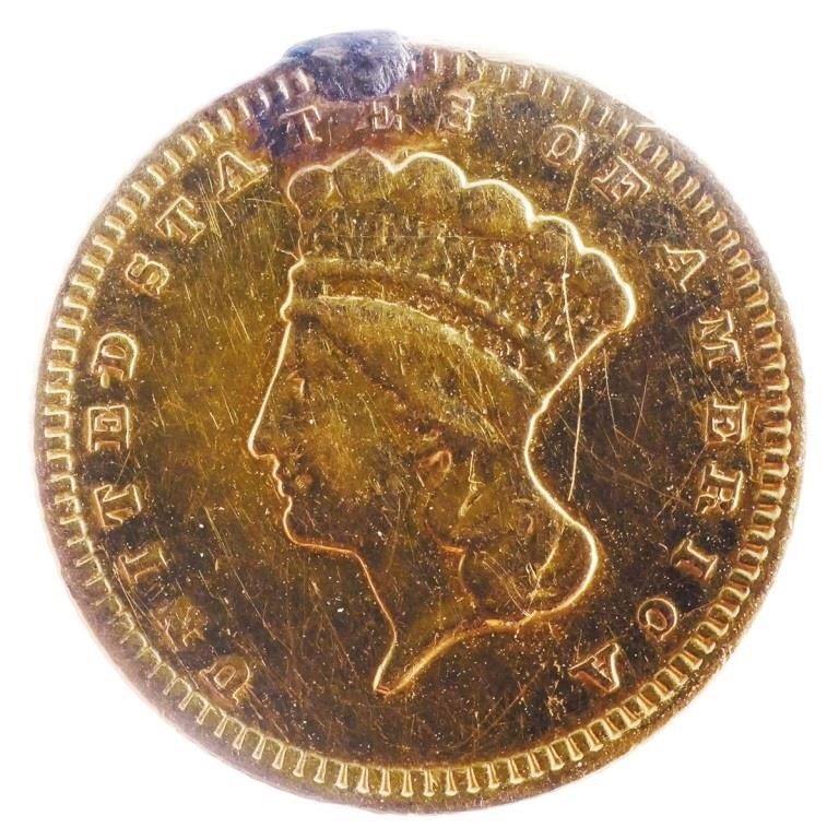 Appraisal: Large Indian Princess Head Gold Dollar open shipping info This