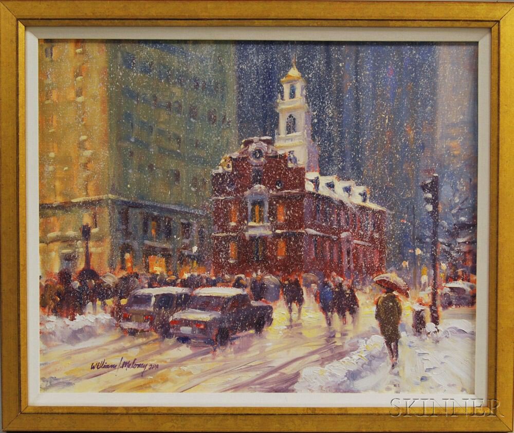 Appraisal: William J Maloney American b Snow at Dusk Old State