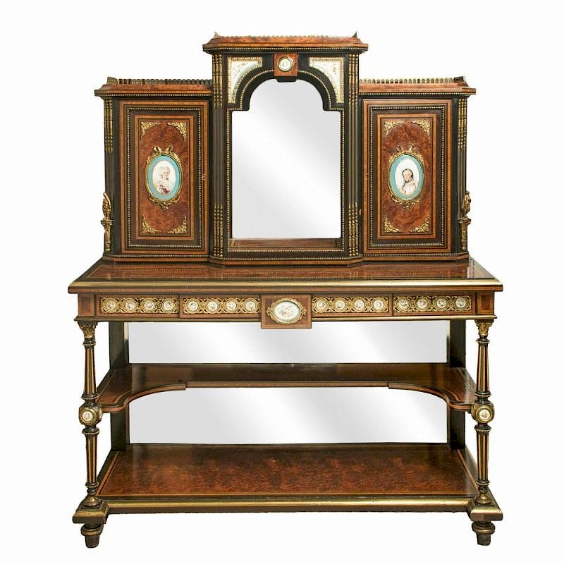 Appraisal: th Century English Display Writing Desk Satinwood English display writing