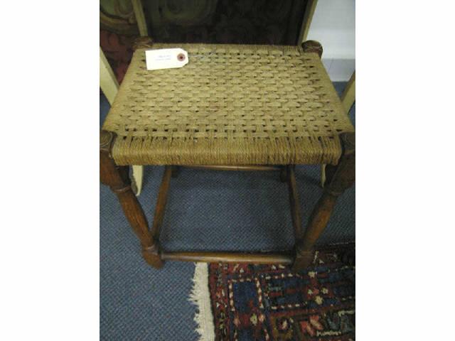 Appraisal: Victorian Oak Stool rush style seat tall