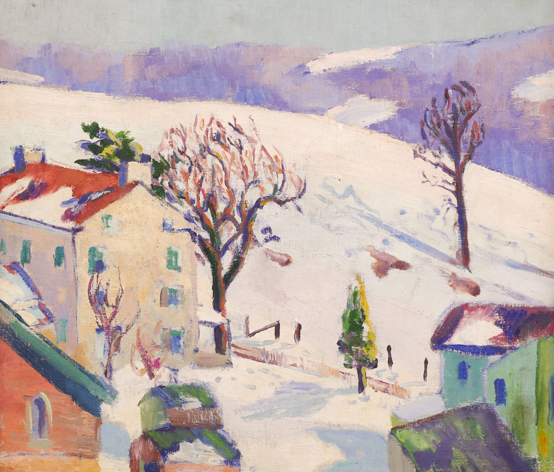 Appraisal: Doran Trogdon th Cent Pennsylvania ''Winter Hillside'' 's Oil on