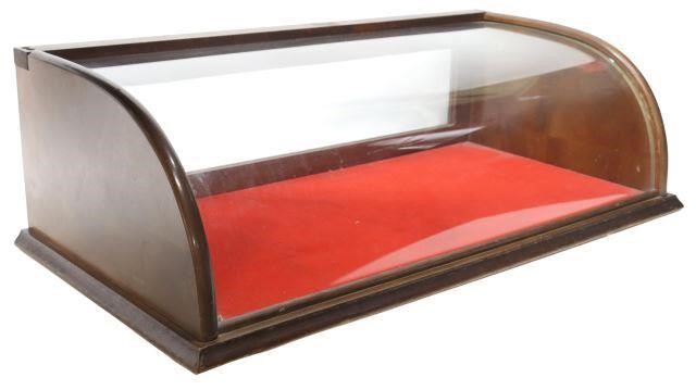 Appraisal: Curved glass display case for table or countertop entry door