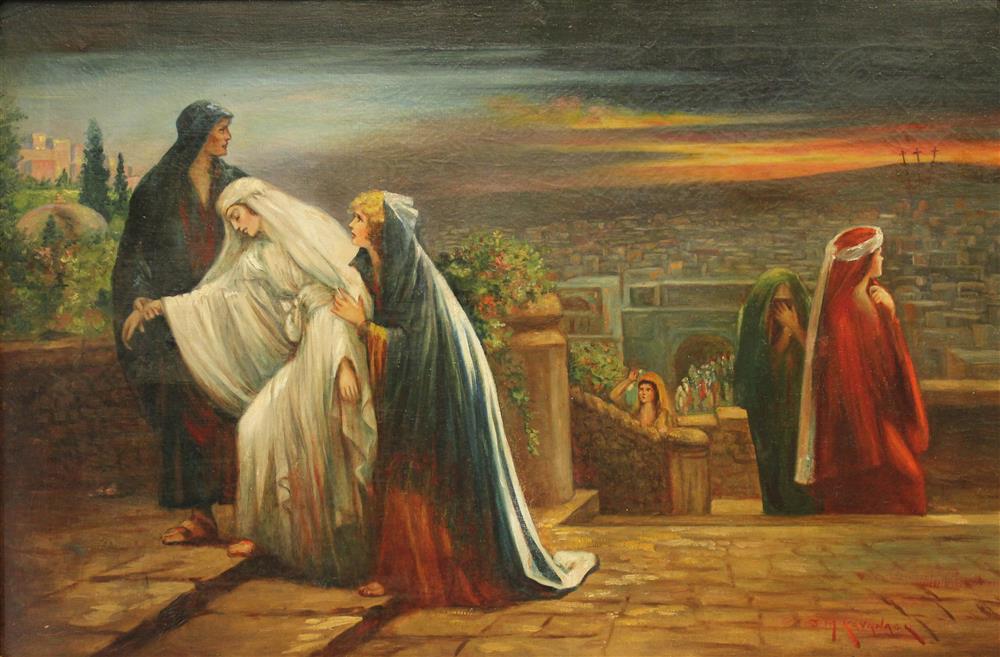 Appraisal: JOSEPH MALACHY KAVANAGH IRISH THE VIRGIN AFTER THE CRUCIFIXION Oil