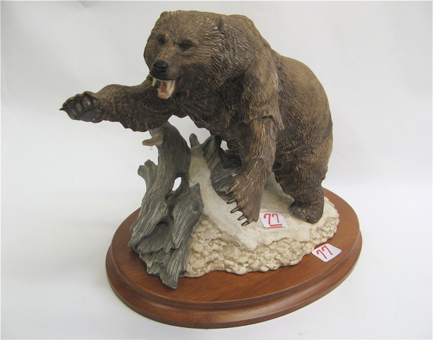 Appraisal: GRIZZLY BEAR PORCELAIN BEAR FIGURE hand painted by the Craftsmen