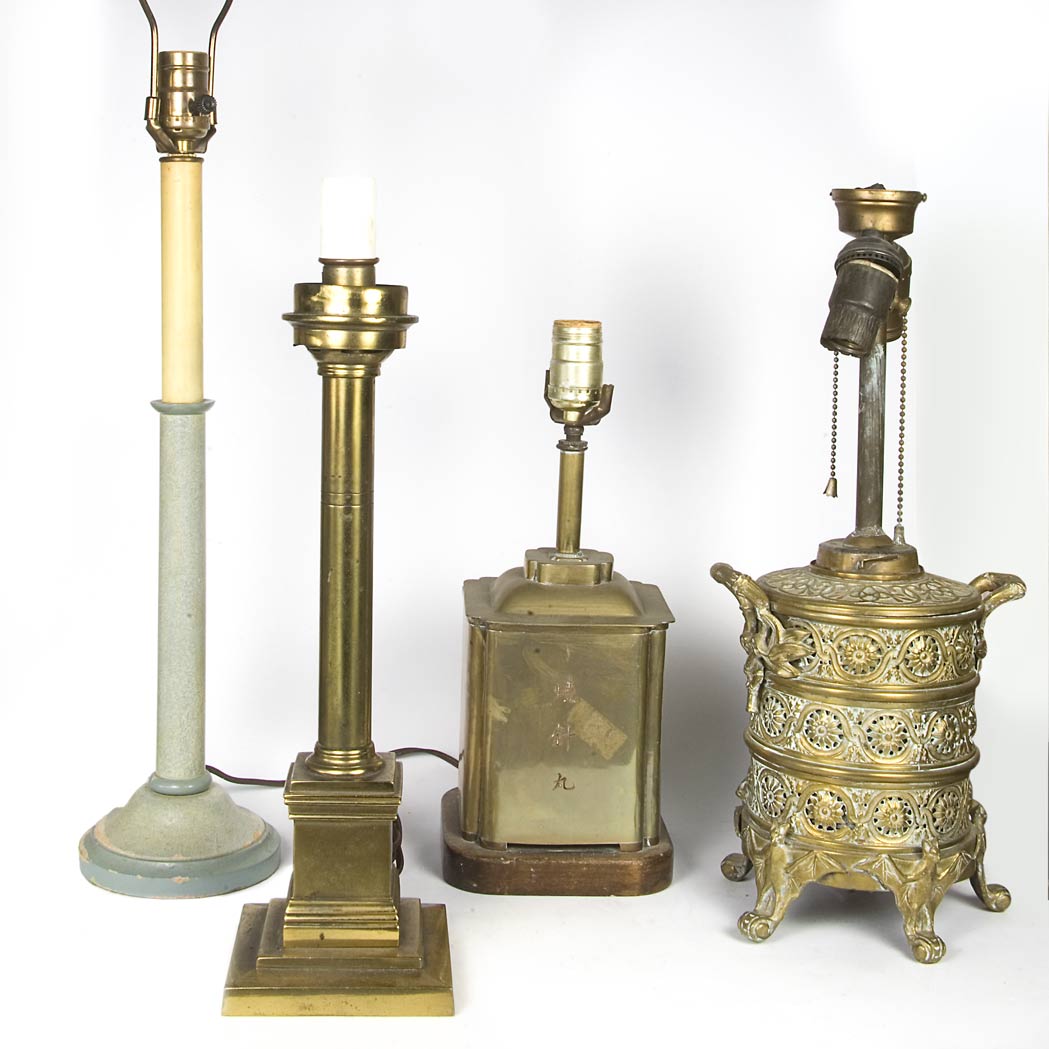 Appraisal: Group of Six Metal Lamps