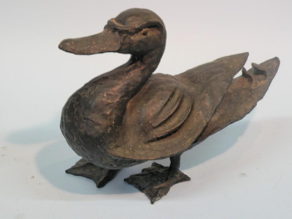 Appraisal: thC School A bronze duck cm longProvenance Barbara Lady Brassey