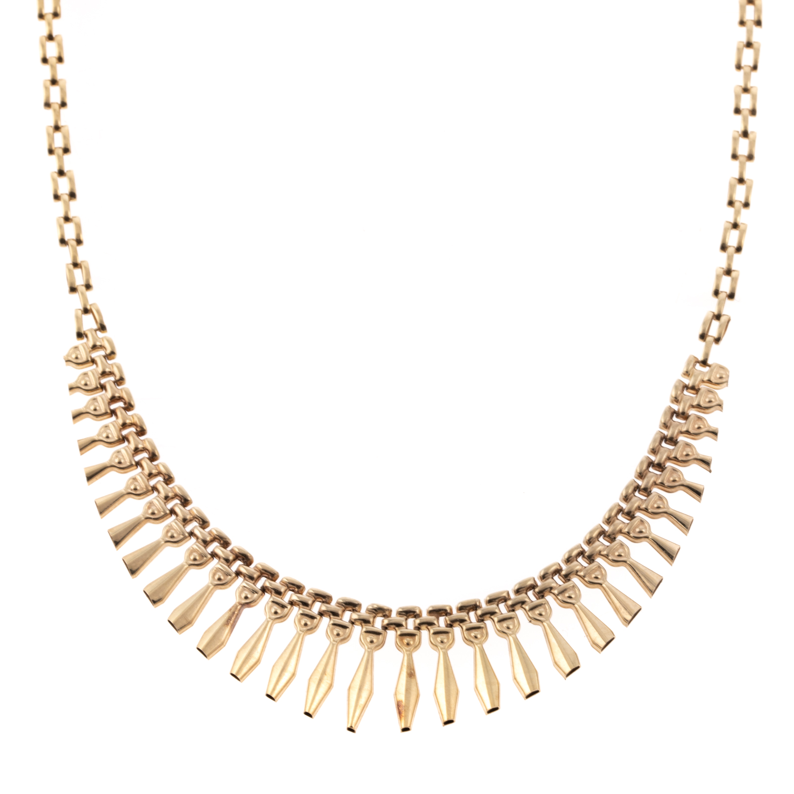 Appraisal: AN ITALIAN FRINGE NECKLACE IN K YELLOW GOLD K yellow