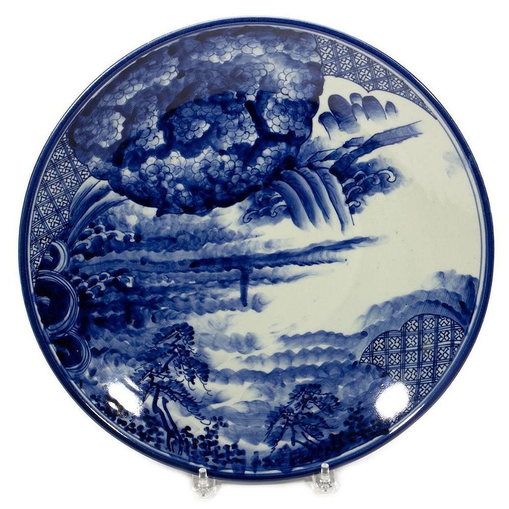 Appraisal: Imari Porcelain Charger Flow Blue cobalt decorated in cm d