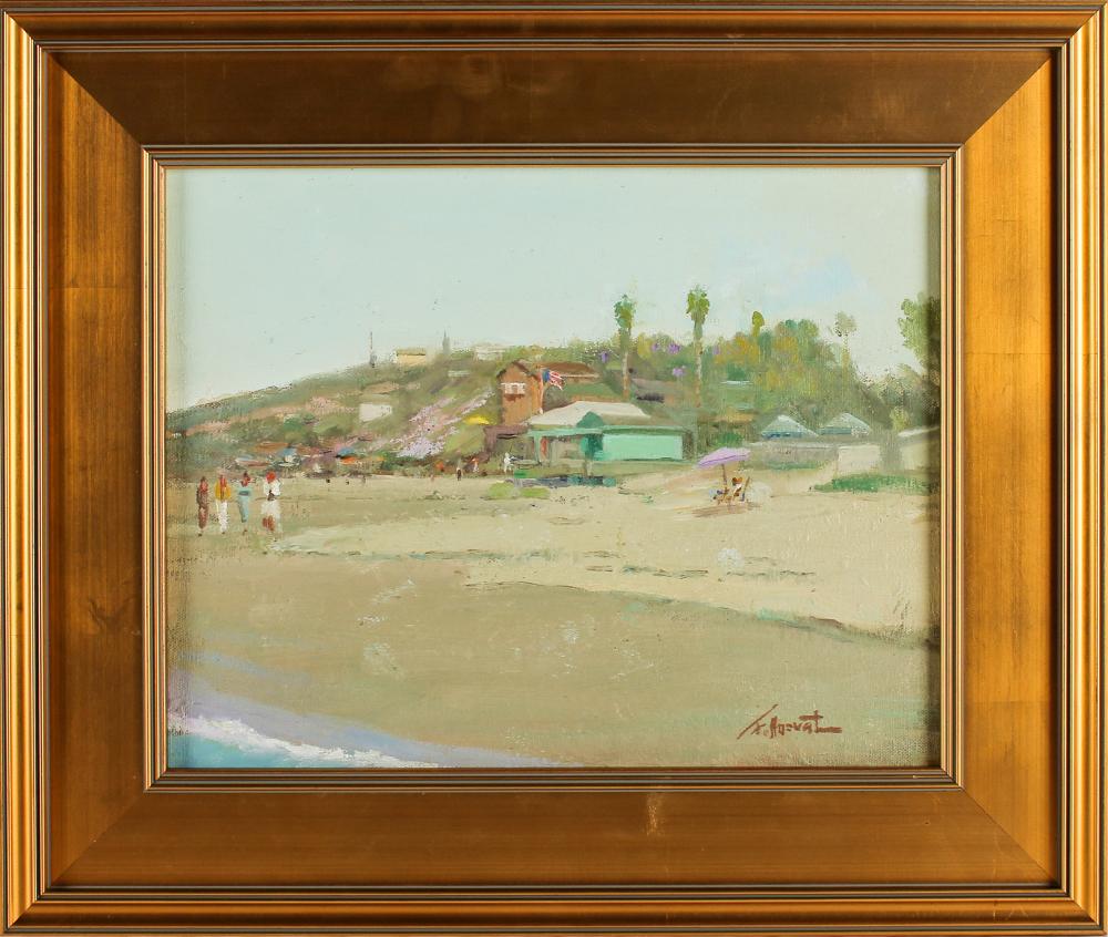 Appraisal: FELICE HROVAT ST CENTURY BEACH LANDSCAPEoil on canvas signed lower