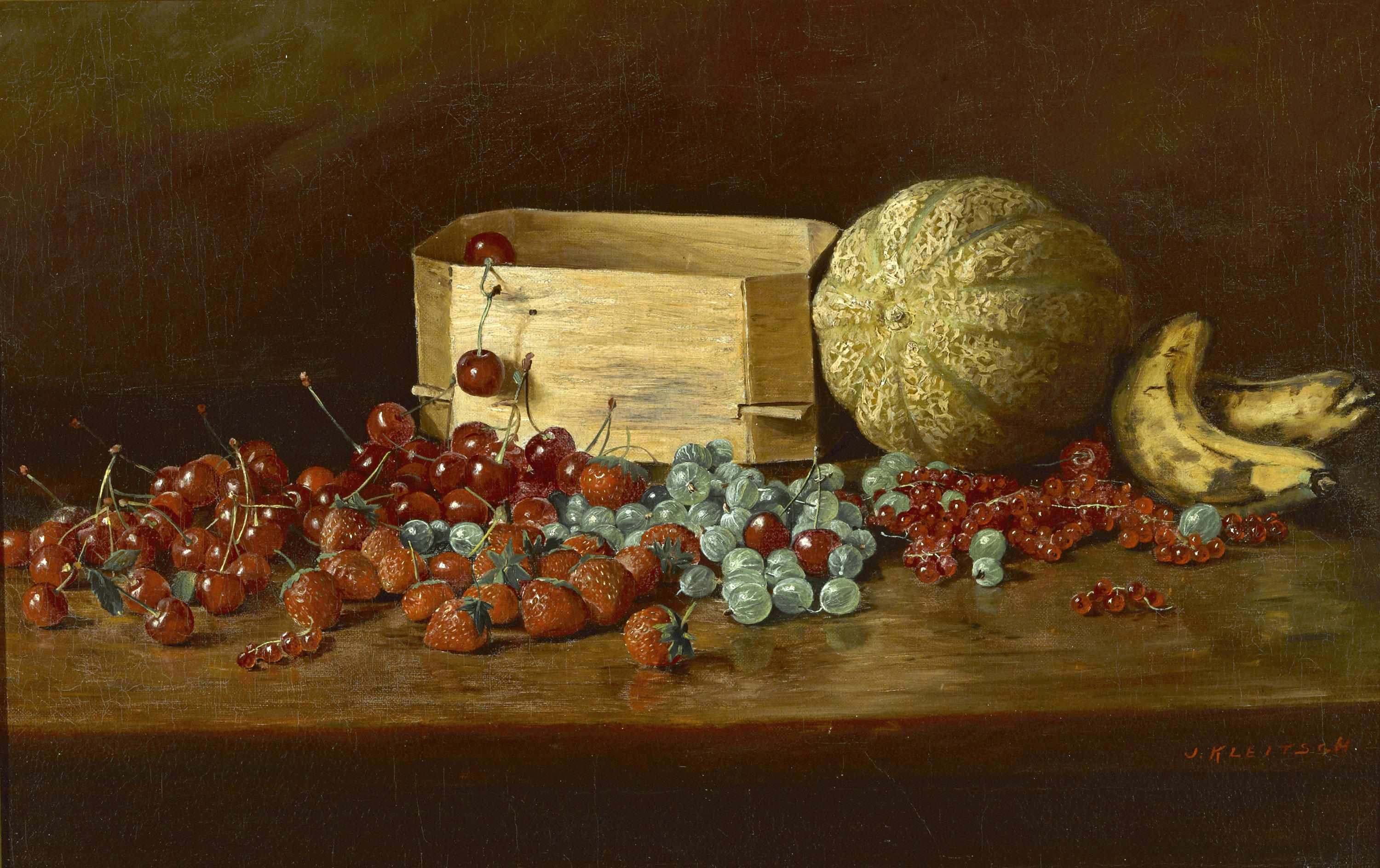 Appraisal: Joseph Kleitsch - Still life of fruit signed 'J Kleitsch'