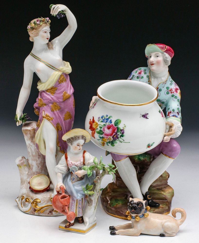 Appraisal: A COLLECTION OF TH C MEISSEN PORCELAIN FIGURES A man