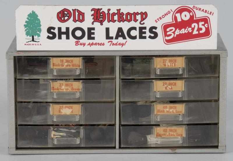 Appraisal: Old Hickory Shoe Laces Display Condition Excellent Size - x