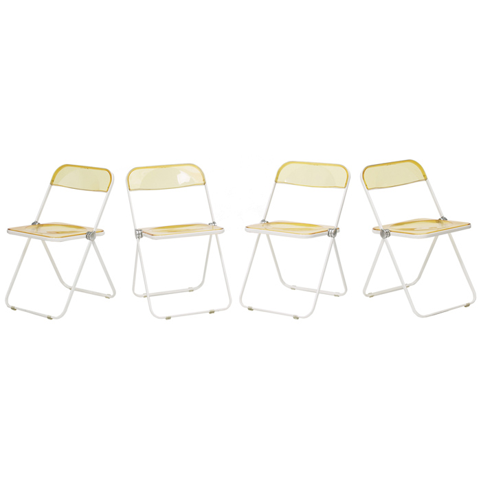 Appraisal: Giancarlo Piretti Plia folding chairs set of four by Castelli