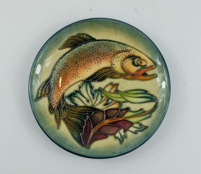 Appraisal: Moorcroft small plate decorated with Trout diameter cm