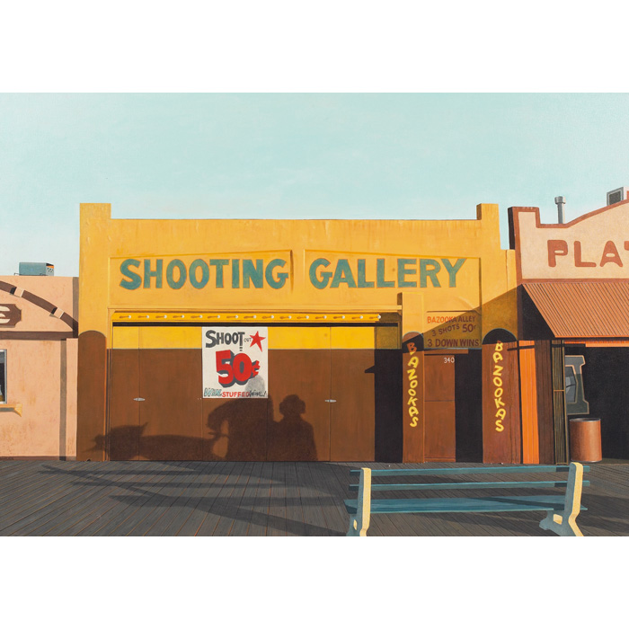 Appraisal: Flint Whitlock American th century Shooting Gallery c oil on