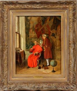 Appraisal: FRANZ XAVIER WOLFLE OIL ON MAHOGANY PANEL FRANZ XAVIER WOLFLE