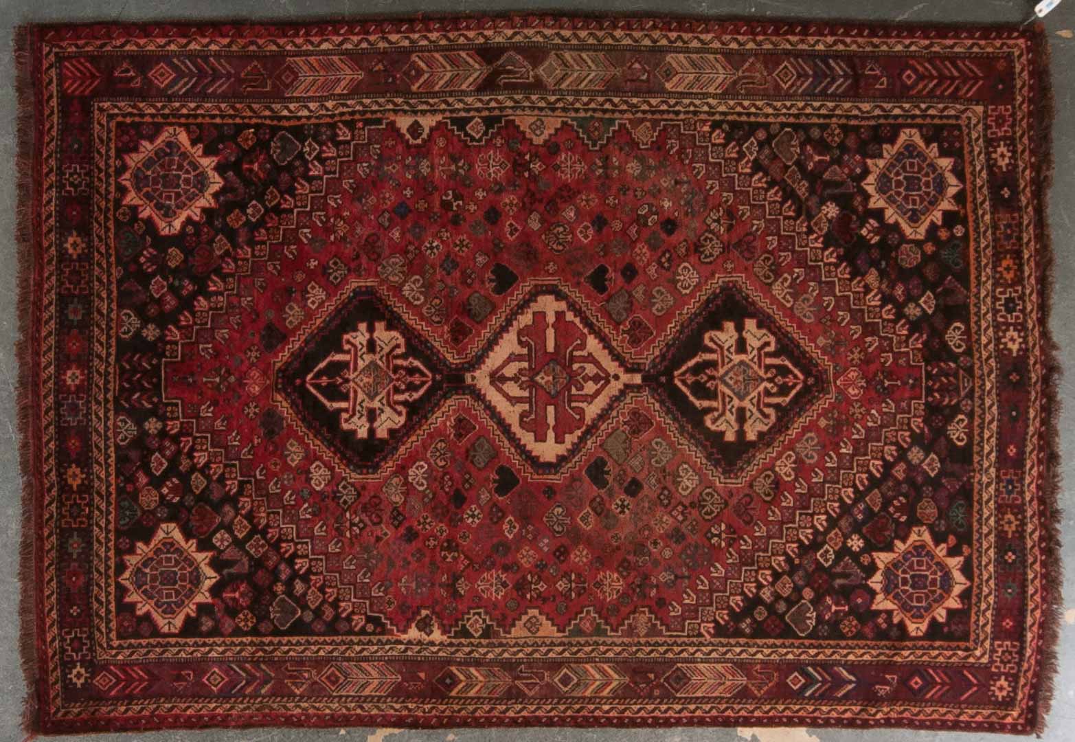 Appraisal: Persian Shiraz rug approx x Iran circa Condition Excellent condition