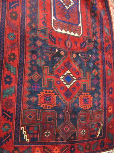 Appraisal: HAND KNOTTED PERSIAN CARPET northwester Iran overall geometric design on