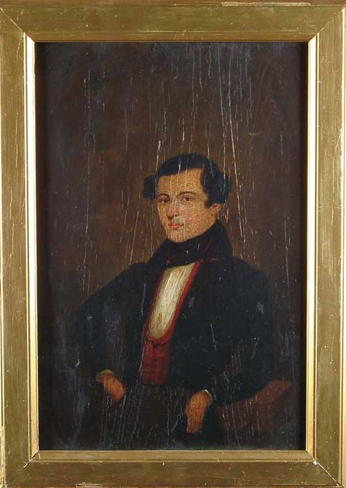 Appraisal: UNSIGNED American First half th Century PORTRAIT OF A GENTLEMAN