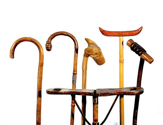 Appraisal: Collection of canes and shooting stick th th century folk