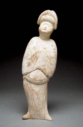 Appraisal: TANG POTTERY FAT LADY Very finely modeled Chinese Tang Dynasty