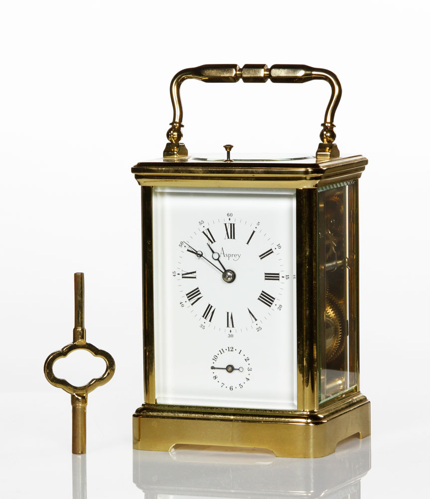 Appraisal: - Asprey Brass Carriage Clock Asprey carriage clock brass and