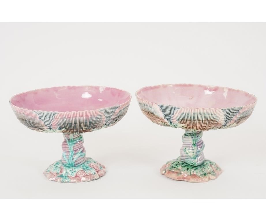 Appraisal: Pair of Griffen Smith Hill Etruscan Majolica shell and seaweed