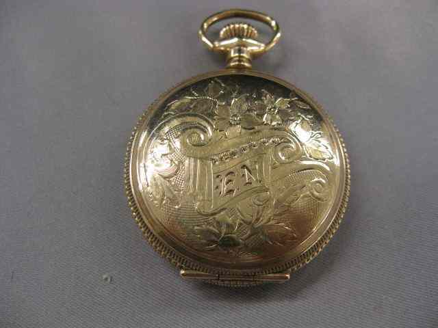 Appraisal: Waltham Pocketwatch ladies hunting case fancy gold-filled case circa working