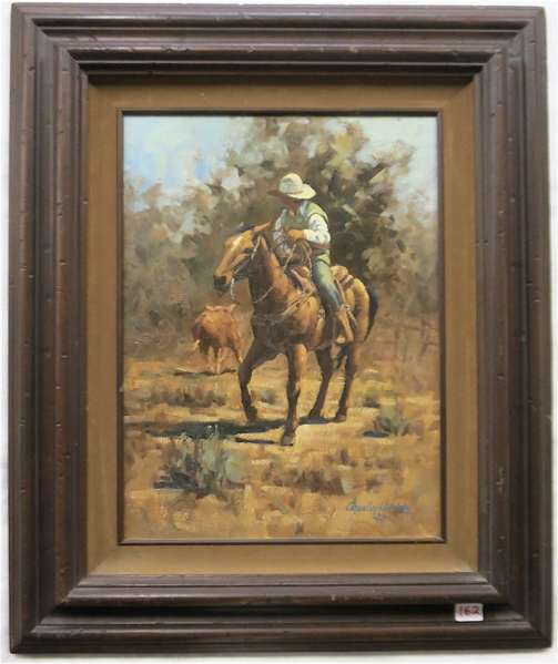 Appraisal: MARTIN WEEKLY OIL ON BOARD California born Cowboy roping a