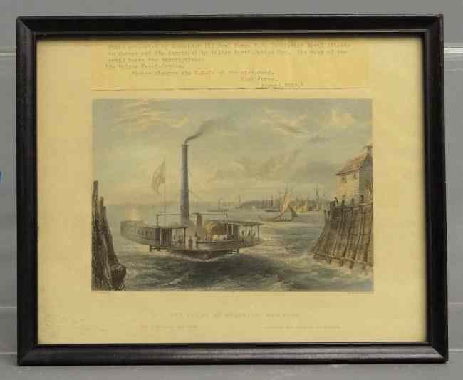 Appraisal: th c print ''The Ferry At Brooklyn New York'' site