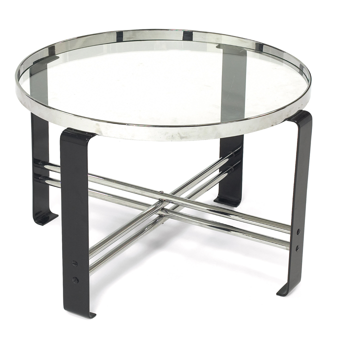 Appraisal: Wolfgang Hoffman coffee table by Howell s chromed steel base