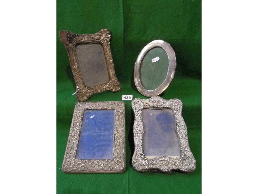 Appraisal: Four silver photo frames from the early th century