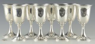 Appraisal: Set of Kirk Sterling Goblets Set of eight S Kirk