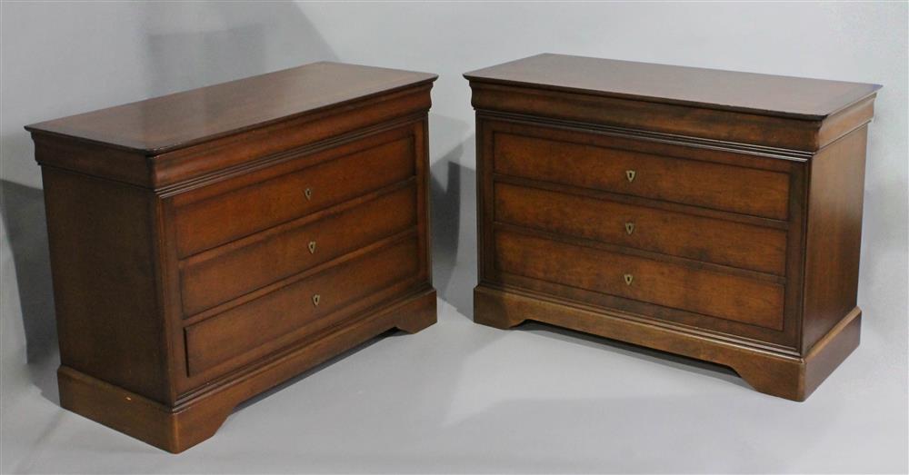 Appraisal: PAIR OF FRENCH EMPIRE STYLE CHERRYWOOD FINISHED BEDSIDE BUREAUS each