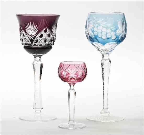 Appraisal: An Assembled Bohemian Cut to Clear Glass Stemware Service for