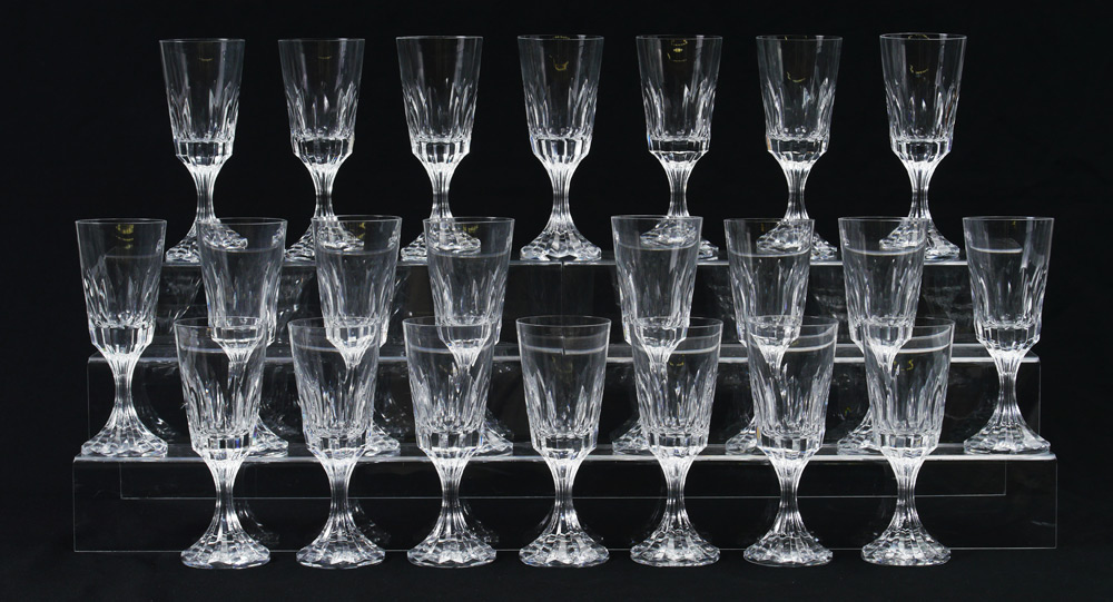 Appraisal: BACCARAT CRYSTAL PATTERN D'ASSAS WATER GLASSES Water glasses each marked