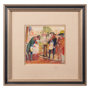 Appraisal: Stanley Massey Arthurs American - Outdoor Masonic Ceremony gouache and