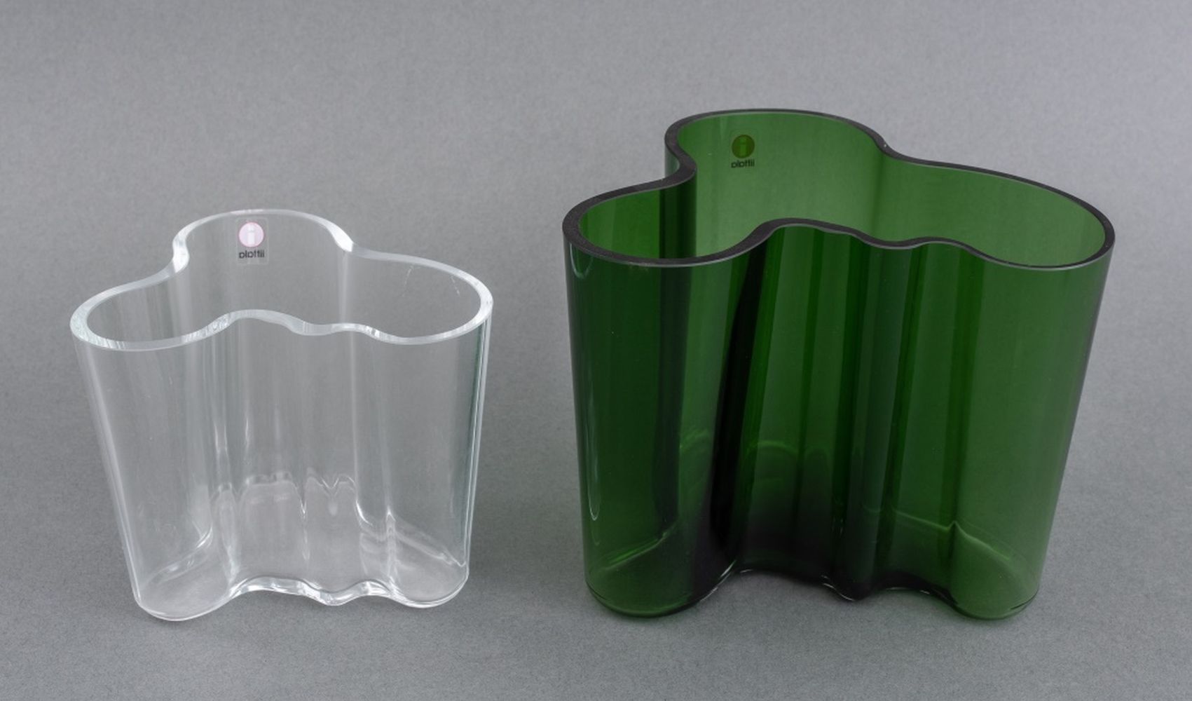 Appraisal: ALVAR ALTO SAVOY VASES GREEN AND CLEAR Alvar Aalto Finnish