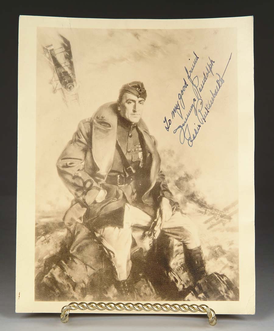 Appraisal: AUTOGRAPHED SEPIA PHOTO OF RICKENBACKER IN UNIFORM Given to U