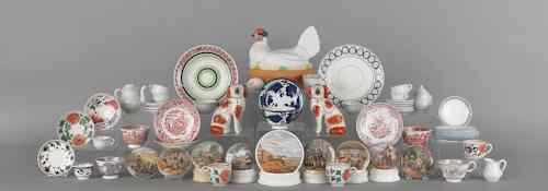 Appraisal: Miscellaneous ceramics to include stick spatter pearlware Staffordshire etc