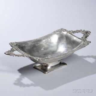 Appraisal: German Silver Two-handled Footed Dish Berlin mid- th century maker's