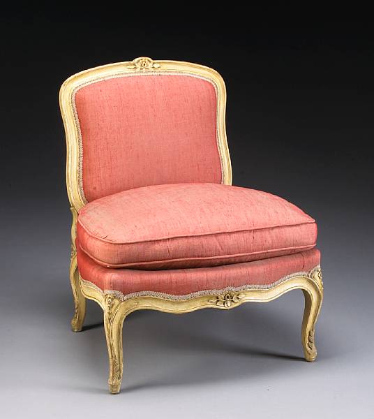 Appraisal: A Louis XV style painted chaise late th early th