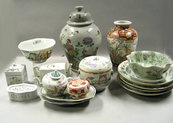 Appraisal: A large group of Chinese and Japanese enameled porcelains Late