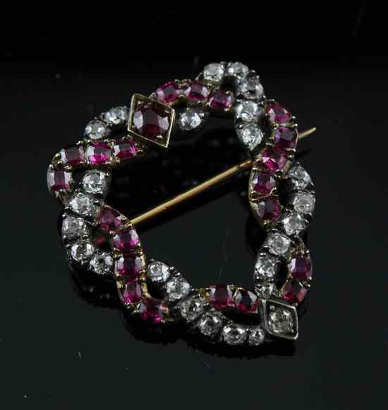 Appraisal: A late Victorian ruby and diamond set brooch in Estimate