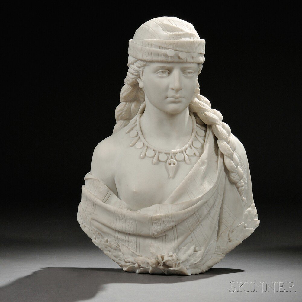 Appraisal: Cesare Lapini Italian - Carrara Marble Bust of an Orientalist